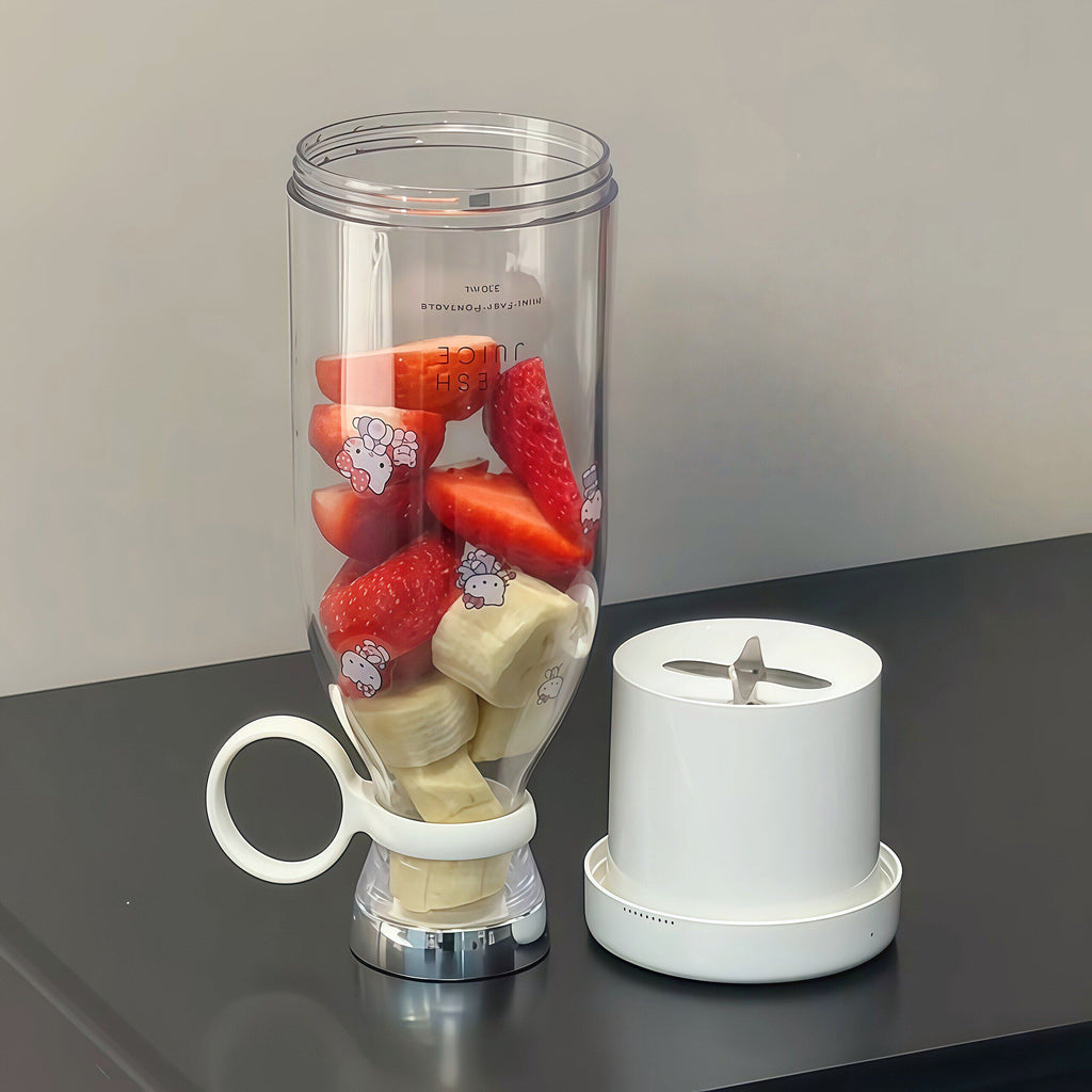 Portable Juice Cup with strawberries and bananas